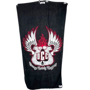 Vintage Orange County Choppers Black Beach Towel Terry Cloth Motorcycle Biker
